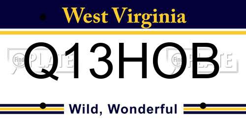 Q13HOB West Virginia License Plate