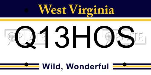 Q13HOS West Virginia License Plate