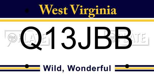 Q13JBB West Virginia License Plate