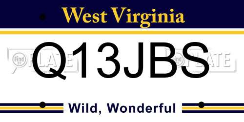 Q13JBS West Virginia License Plate