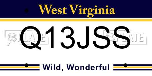 Q13JSS West Virginia License Plate