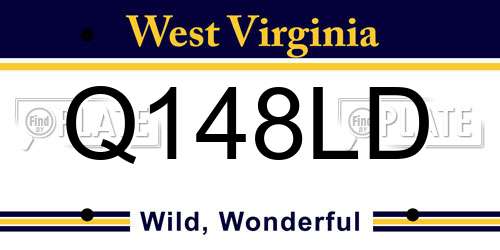 Q148LD West Virginia License Plate