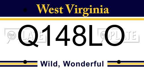 Q148LO West Virginia License Plate