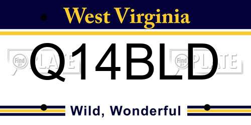 Q14BLD West Virginia License Plate