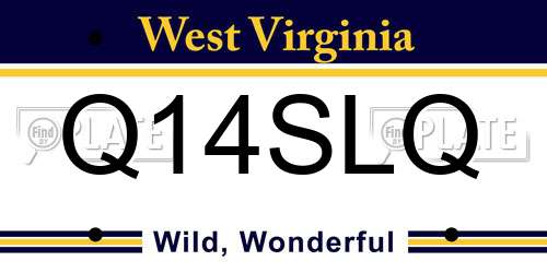 Q14SLQ West Virginia License Plate