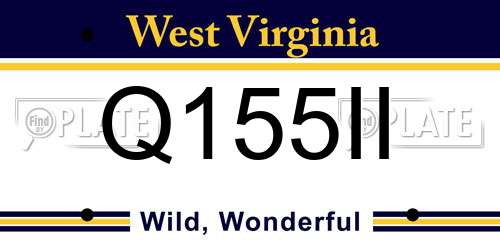 Q155II West Virginia License Plate