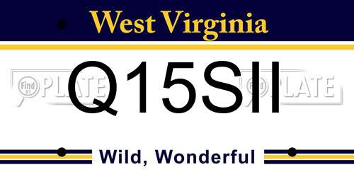 Q15SII West Virginia License Plate