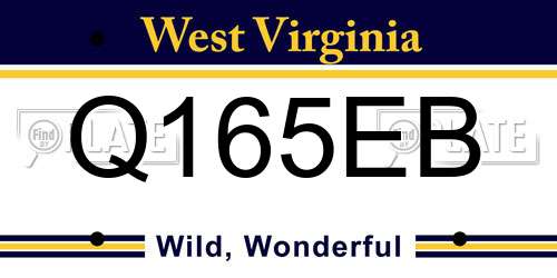 Q165EB West Virginia License Plate