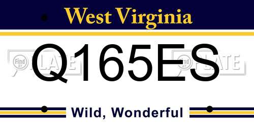 Q165ES West Virginia License Plate