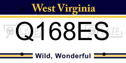 Q168ES West Virginia License Plate