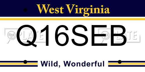 Q16SEB West Virginia License Plate