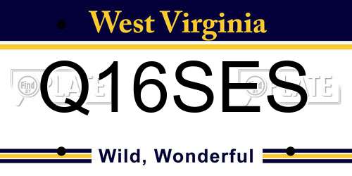 Q16SES West Virginia License Plate