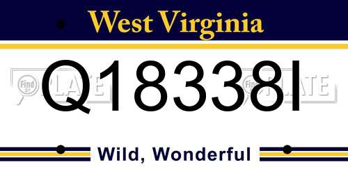 Q18338I West Virginia License Plate