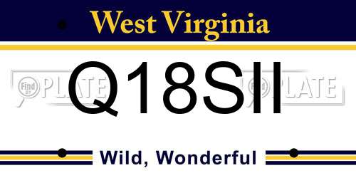 Q18SII West Virginia License Plate