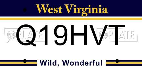 Q19HVT West Virginia License Plate