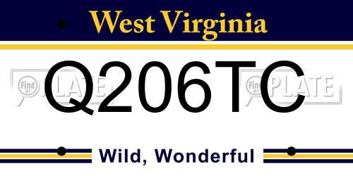 Q206TC West Virginia License Plate
