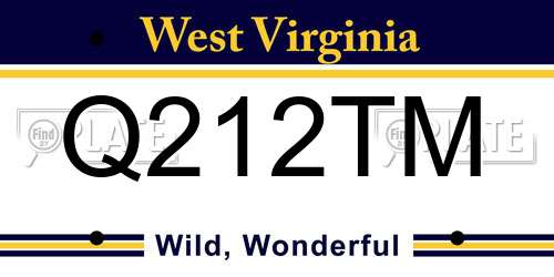 Q212TM West Virginia License Plate