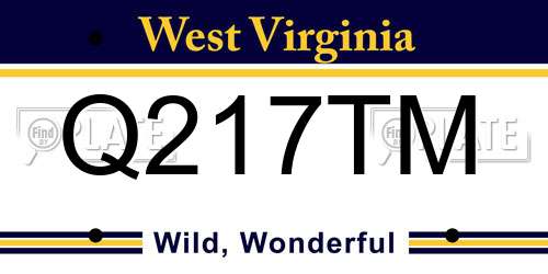 Q217TM West Virginia License Plate