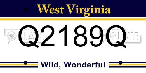 Q2189Q West Virginia License Plate