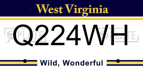 Q224WH West Virginia License Plate