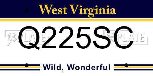 Q225SC West Virginia License Plate