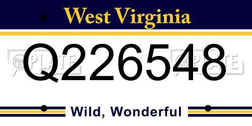 Q226548 West Virginia License Plate