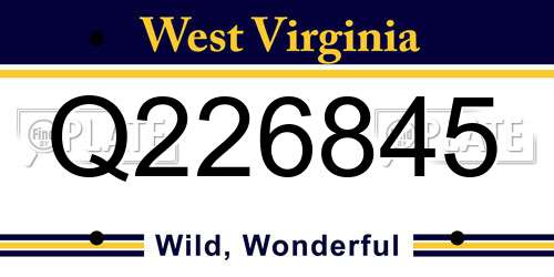 Q226845 West Virginia License Plate