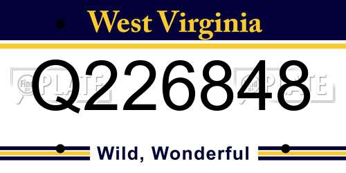 Q226848 West Virginia License Plate