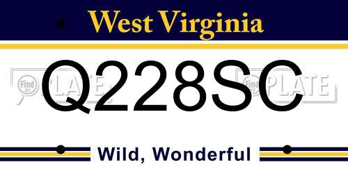 Q228SC West Virginia License Plate