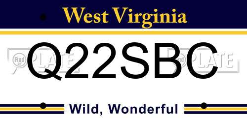 Q22SBC West Virginia License Plate