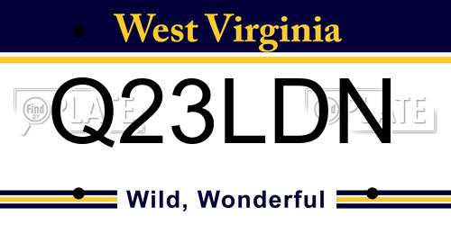 Q23LDN West Virginia License Plate