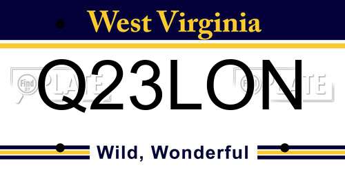 Q23LON West Virginia License Plate
