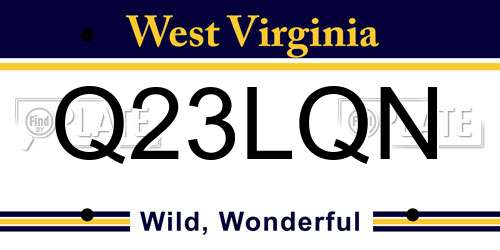 Q23LQN West Virginia License Plate