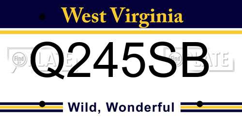 Q245SB West Virginia License Plate
