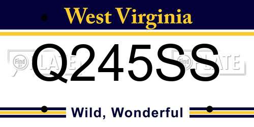 Q245SS West Virginia License Plate