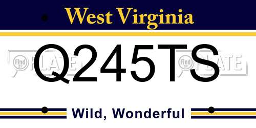 Q245TS West Virginia License Plate