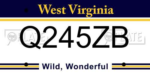 Q245ZB West Virginia License Plate