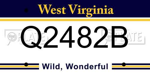 Q2482B West Virginia License Plate