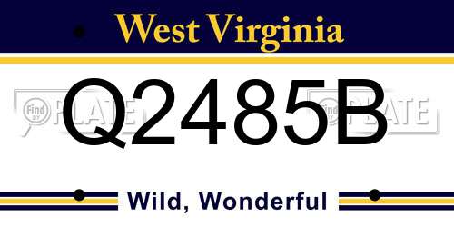 Q2485B West Virginia License Plate