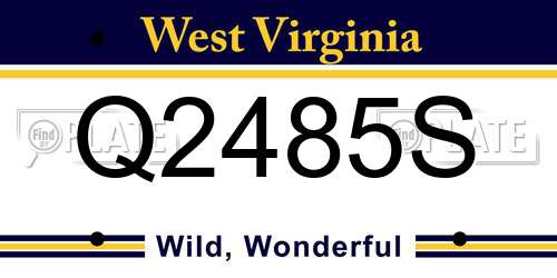 Q2485S West Virginia License Plate
