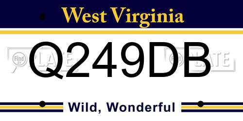 Q249DB West Virginia License Plate