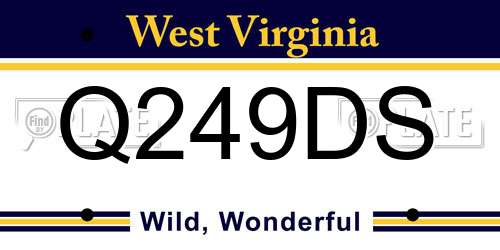 Q249DS West Virginia License Plate