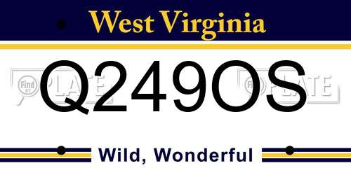 Q249OS West Virginia License Plate