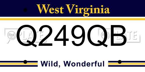 Q249QB West Virginia License Plate