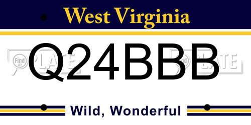 Q24BBB West Virginia License Plate