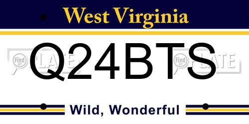 Q24BTS West Virginia License Plate
