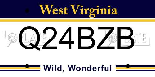 Q24BZB West Virginia License Plate