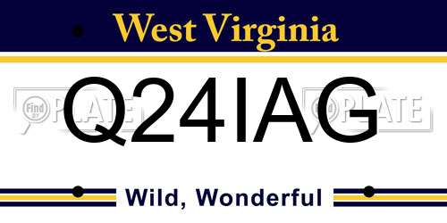 Q24IAG West Virginia License Plate