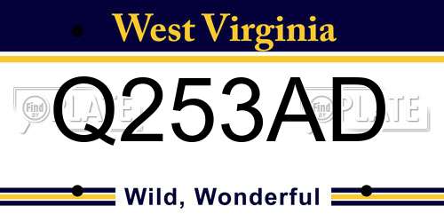 Q253AD West Virginia License Plate