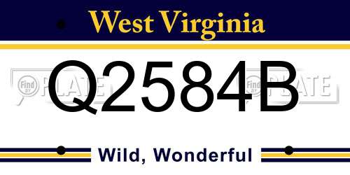 Q2584B West Virginia License Plate